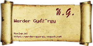 Werder György névjegykártya