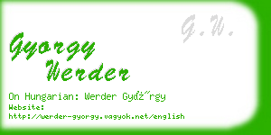 gyorgy werder business card